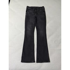 American Eagle Jeans Womens 8 Black High Rise Skinny Kick Boot Bootcut Denim